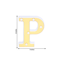 Indoor Lighting - Plastic Frame with Mirror Front - White | Gold - Letter P