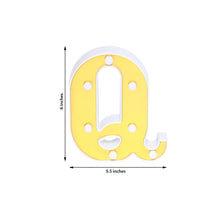 Yellow and White Plastic Frame with Mirror Front Letter Q Indoor Lighting