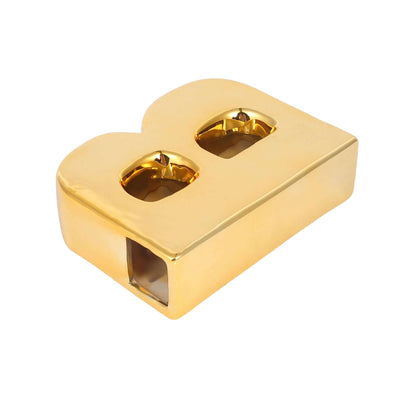 Gold paperclip holder with two slots for organization