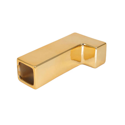 Gold geometric vase in sleek design for modern decor