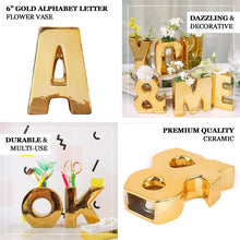 Gold Letter P Ceramic Table Centerpiece