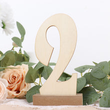 20 Pack 6 Inch Wooden Table Numbers With Holder Base