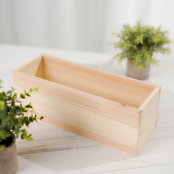 Add Rustic Charm with a Tan Rectangular Wood Planter Box
