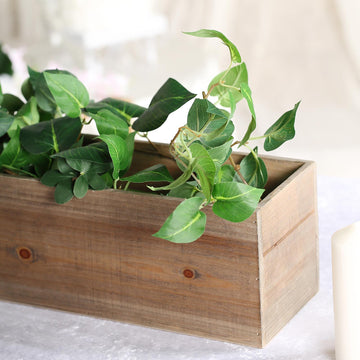 Natural Wood Planter Box Set for Rustic Charm