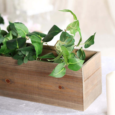 indoor wooden planter box Natural Wood Planter Box 24"x6"