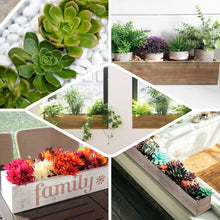 30 Inch x 6 Inch Natural Wood Planter Box Set White Rectangular with Removable Plastic Liners Pack of 2
