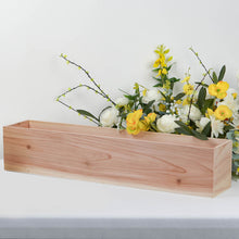 30 Inch x 6 Inch Tan Wooden Planter Box With Removable Plastic Liners