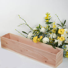 Wooden Planter Box Tan Rectangular With Removable Plastic Liners 30 Inch x 6 Inch