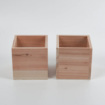 Rustic Tan Wood Planter Box Set