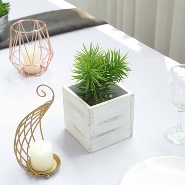 Elevate Your Decor with Whitewash Square Wood Planter Boxes