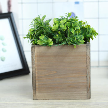 Natural Wood Planter Box Set - Rustic Charm for Any Setting