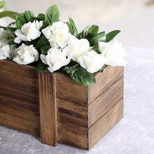 24 Inch x 6 Inch Natural Wood Planter Boxes Smoked Brown Rustic with Removable Plastic Liners