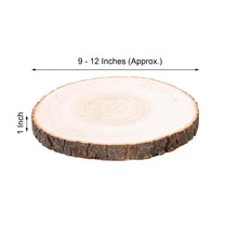 12" Dia - Natural Wood Charger Plates With Bark Edge , Wood Slice Chargers, Rustic Wedding Table Settings