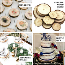 9" - Rustic Natural Wood Slices, Round Poplar Wood Slabs, Table Centerpieces