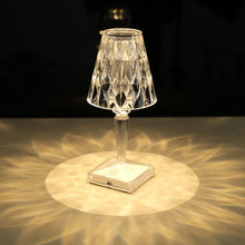 Warm White LED Desk Lamp Crystal Diamond Acrylic USB Rechargeable