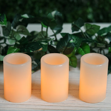 3 Pack | Warm White Flickering Flameless LED Votive Candles, Battery Operated Reusable Candles
