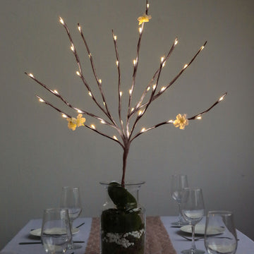 3 Pack | 31" Warm White LED Artificial Brown Tree Twig Lights, Lighted Branches With 60 Bright LED Bulbs