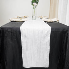 White Accordion Crinkle Taffeta Fabric Table Linen Runner 12 Inch x 108 Inch