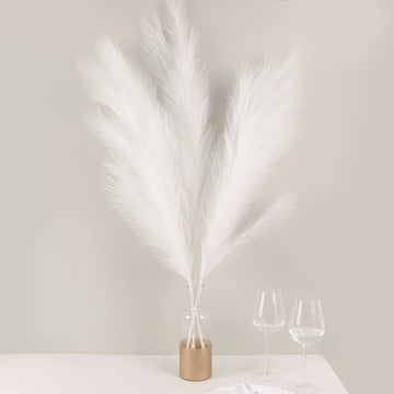 Create a Serene Atmosphere with White Artificial Pampas Grass Plant Sprays