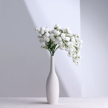 2 Bushes White Artificial Silk Chrysanthemum Mum Flower Bouquets 33"