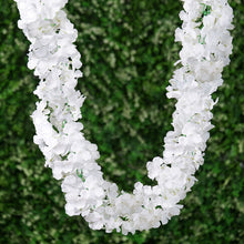 7 Feet Hanging White Hydrangea Silk Flower Garland Vine  
