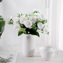 White Flower Artificial Peony Silk Bouquet Arrangement 4 Bushes