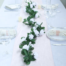 White Artificial Silk Rose Flower Garland 6 Feet Long And UV Protected