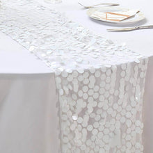 White Big Payette Sequin Table Runner 13 Inch x 108 Inch