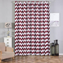 White & Burgundy Chevron Print Thermal Blackout Curtain Grommet 52 Inch x 108 Inch Panels Noise Cancelling 