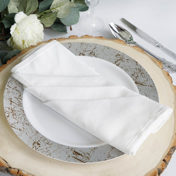 5 Pack | White Commercial Grade 100% Cotton Cloth Dinner Napkins | 20"x20''
