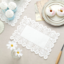 100 White Lace Placemats 7 Inch x 10 Inch Food Grade Paper