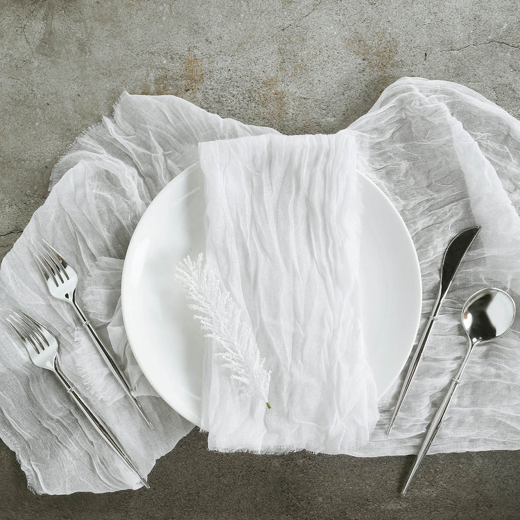5 White Cheesecloth Napkins 24 Inch x 19 Inch