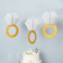 White Gold Paper Honeycomb Diamond Ring Party Decor