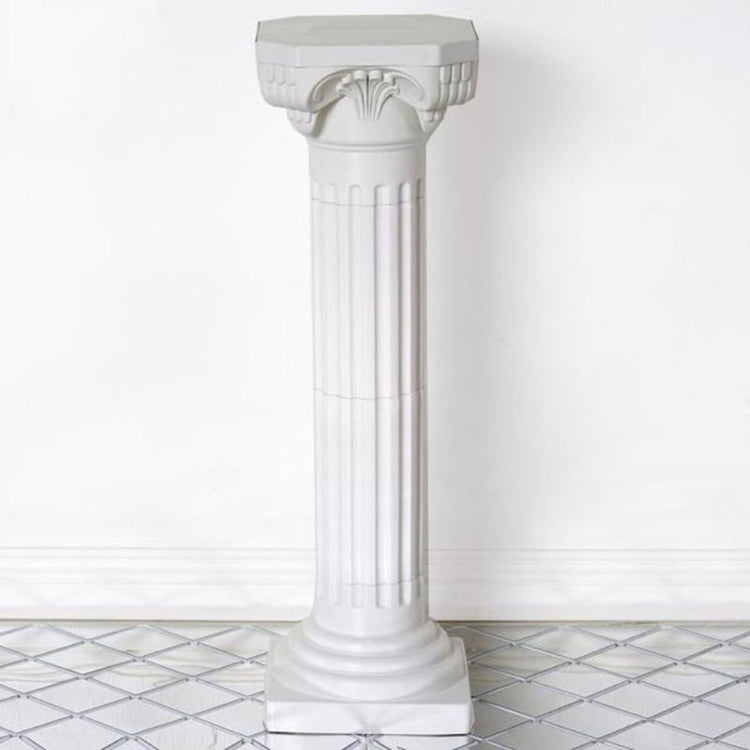 White PVC | Height Adjustable Empirical Roman Inspired | Pedestal Column Plant Stand