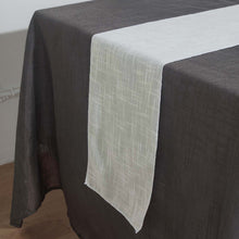 White Linen Slubby Textured Wrinkle Resistant Table Runner 12 Inch x 108 Inch