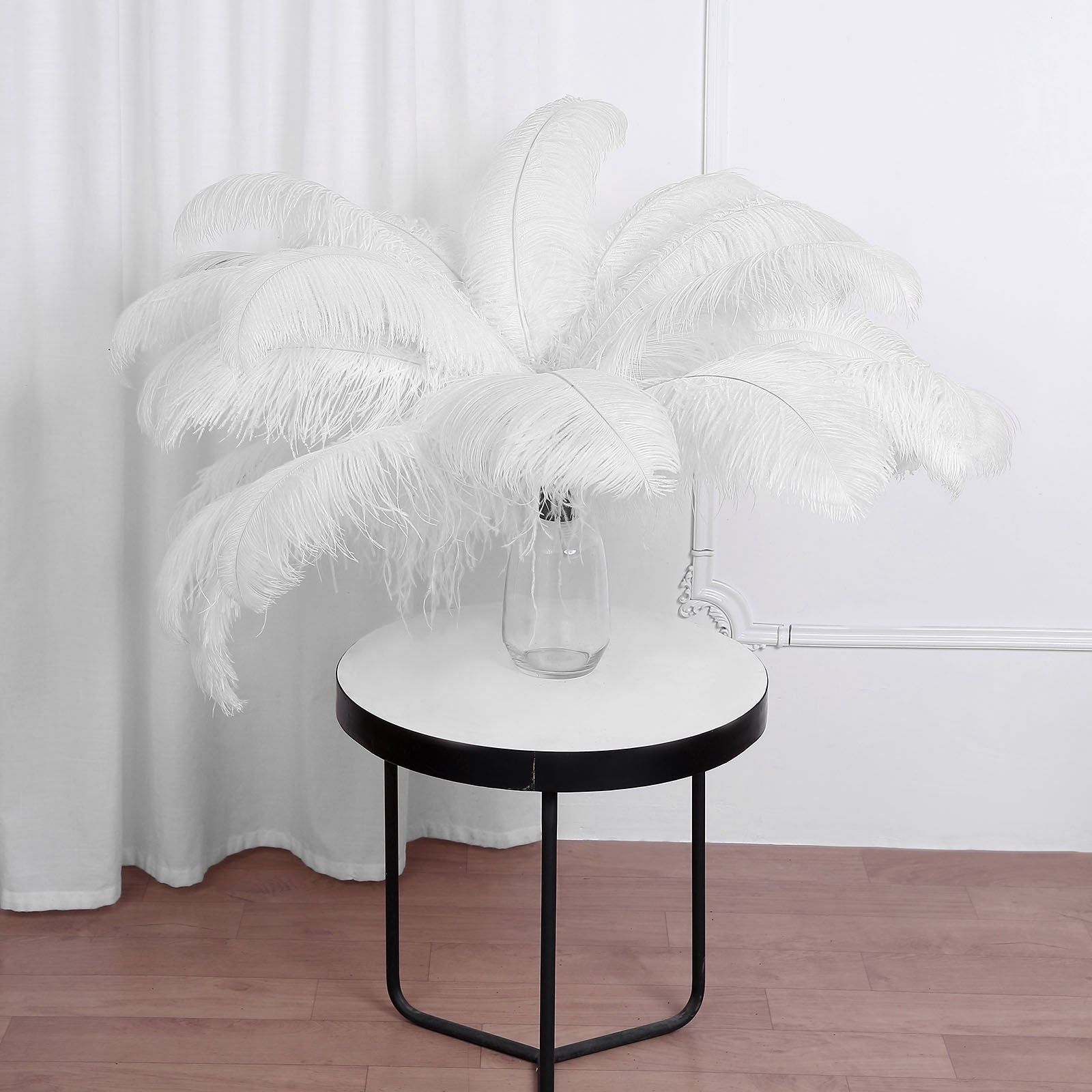 White Natural Plume Ostrich Feathers Centerpiece - 24-26