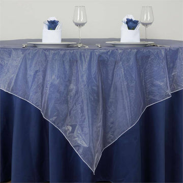 Create a Stunning Tablescape with the White Organza Square Table Overlay 72"x72"