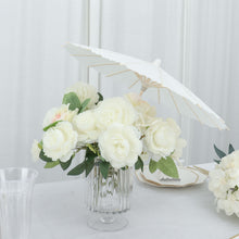 4 Pack White Parasol Paper & Bamboo Umbrellas Wedding Party Favors 16 Inch