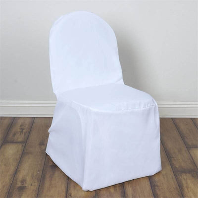 White chair cover on a wooden floor