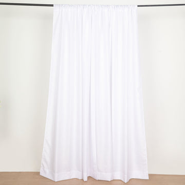 2 Pack | White Polyester Drapery Panels With Rod Pockets, Photography Backdrop Curtains, 10ftx8ft - 130 GSM