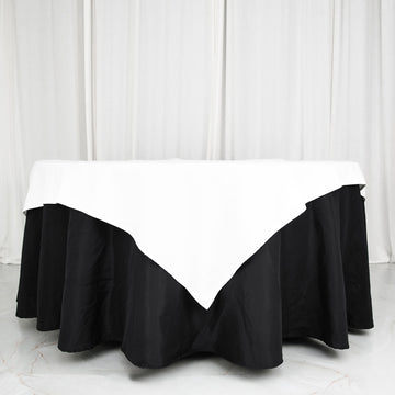White Seamless 100% Cotton Linen Table Overlay 54"x54"