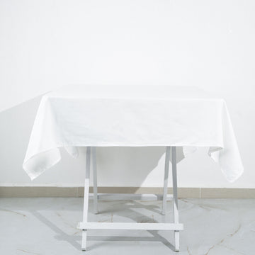 White Seamless 100% Cotton Linen Tablecloth 54"x54"