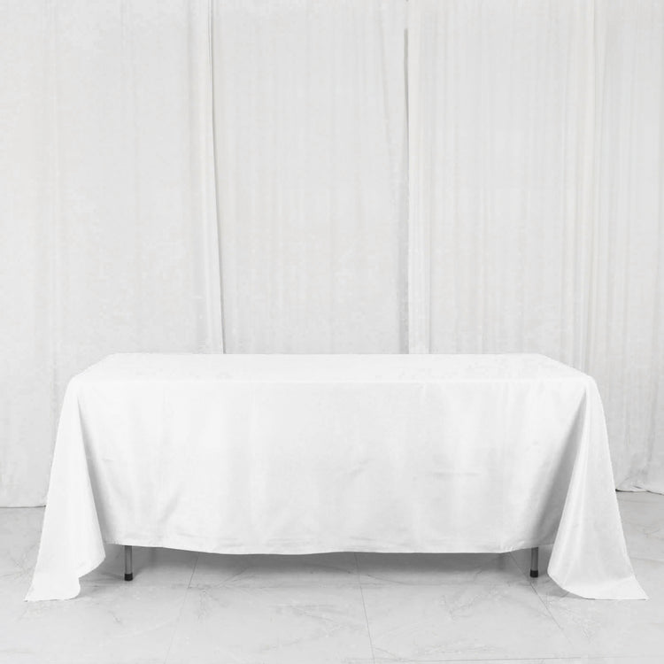 72 Inch x 120 Inch Rectangle Tablecloth In White Polyester