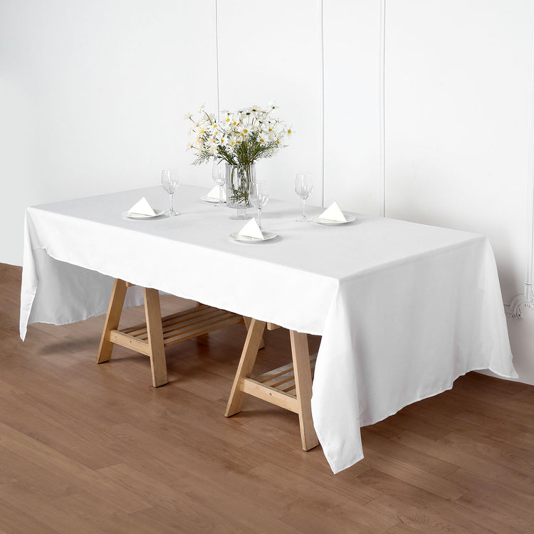50 inch x120 inch Polyester Tablecloth - White