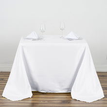 Square White Seamless Polyester Tablecloth 90 Inch