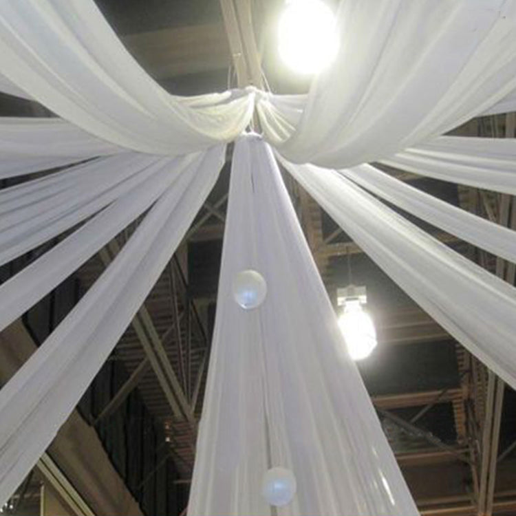 White Fire Retardant Sheer Organza Ceiling Drape Curtain Panels 10 Feet x 30 Feet