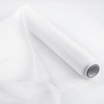 12"x10yd | White Sheer Chiffon Fabric Bolt, DIY Voile Drapery Fabric