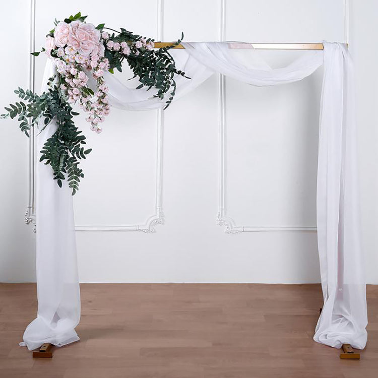 White Sheer Organza Wedding Arch Drapery Fabric 18 Feet