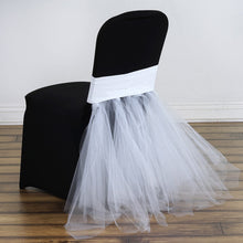 White Colored Spandex Chair Tutu Cover Skirt