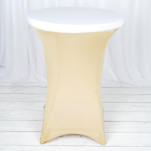 Round White Cocktail Spandex Table Cover